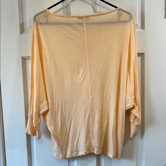 Bordeaux Semi Sheer Peachy Orange Dolman Sleeve Boxy Fit Blouse - Size Small - Picture 6 of 10